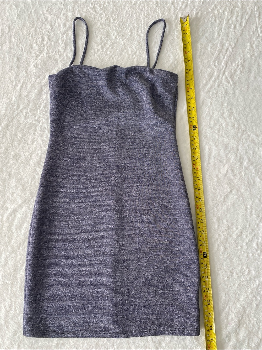 Blue Blush Heathered Sparkly Grey Mini Dress with Spaghetti Straps